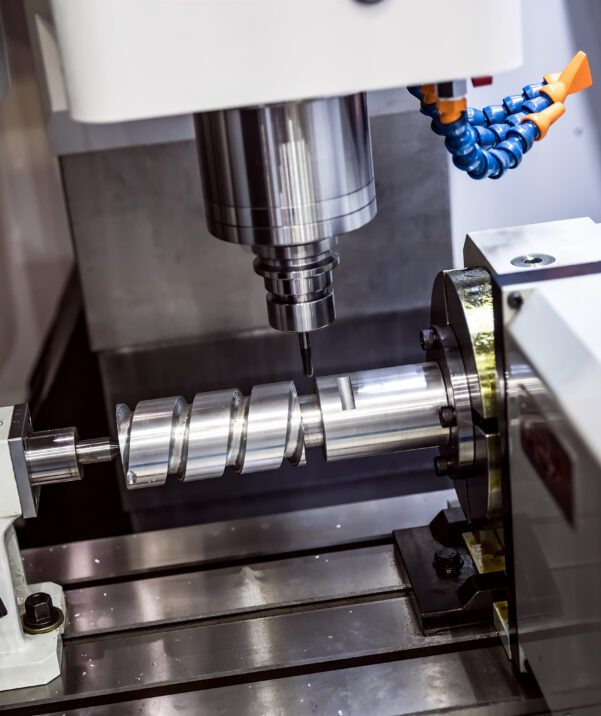 Metalworking CNC Turning - milling machine. Cutting metal modern processing technology.