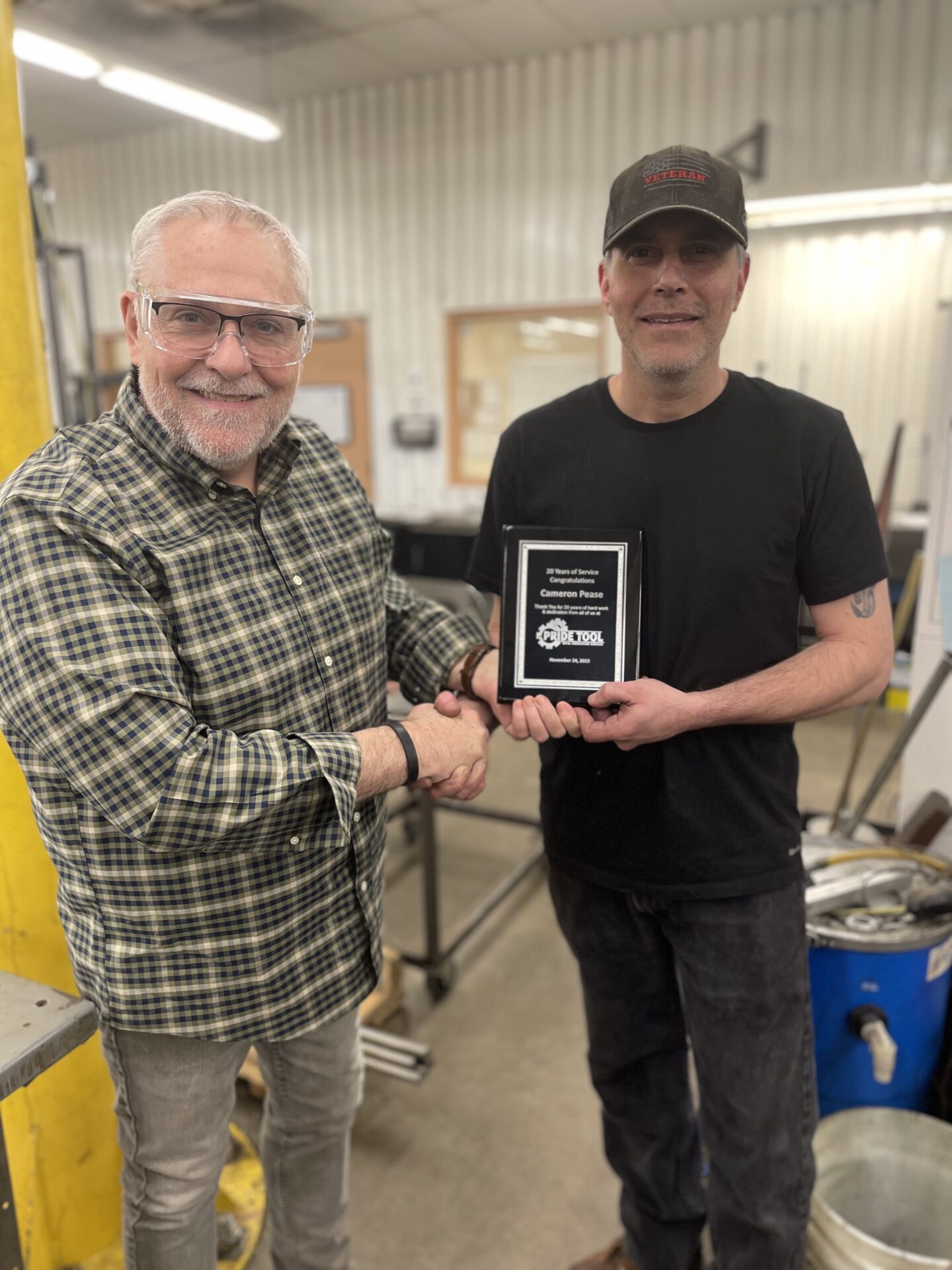 Employee longevity and dediction as exemplified by Cameron Pease, a 20 year experience CNC lathe operator at Pride Tool.
