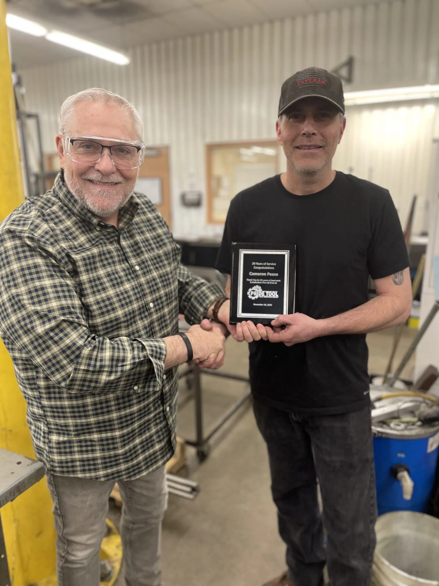 Employee longevity and dediction as exemplified by Cameron Pease, a 20 year experience CNC lathe operator at Pride Tool.